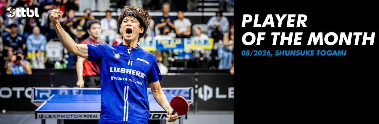 Der „TTBL-Spieler des Monats August“: Shunsuke Togami (TTF Liebherr Ochsenhausen)