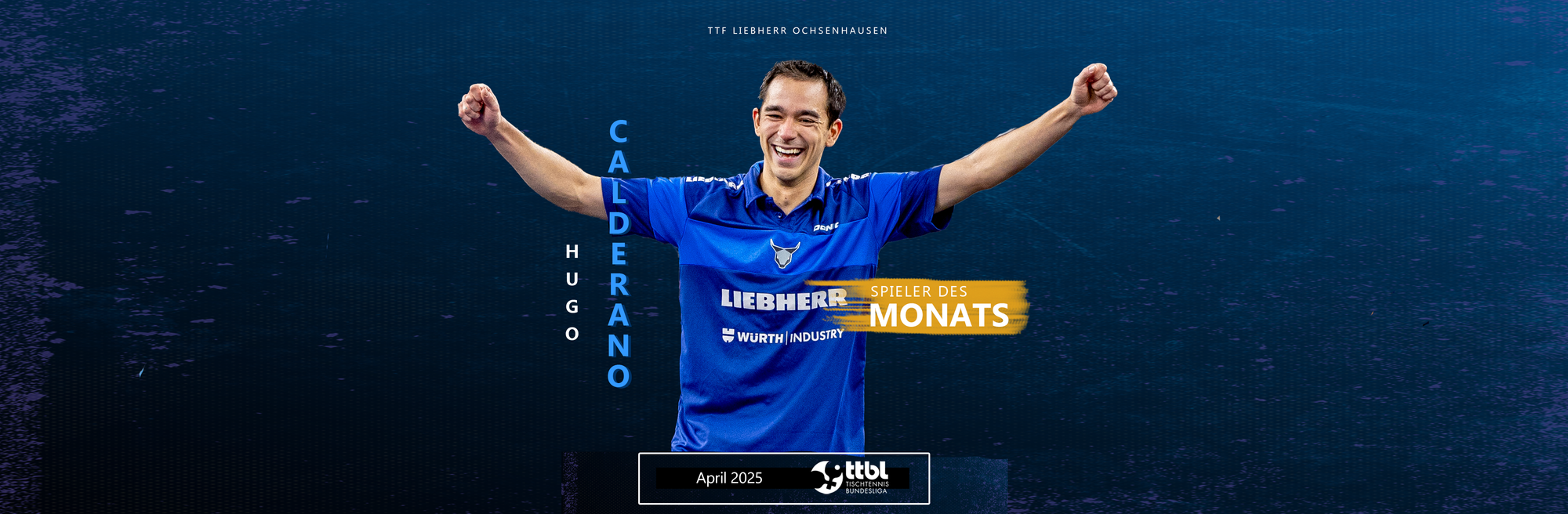 The “TTBL Player of the Month April”: Hugo Calderano (TTF Liebherr Ochsenhausen)