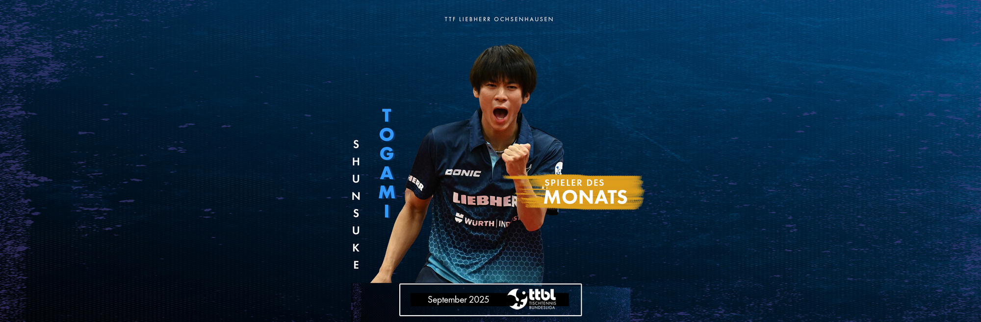 TTBL Player of the Month for September: Shunsuke Togami (TTF Liebherr Ochsenhausen)